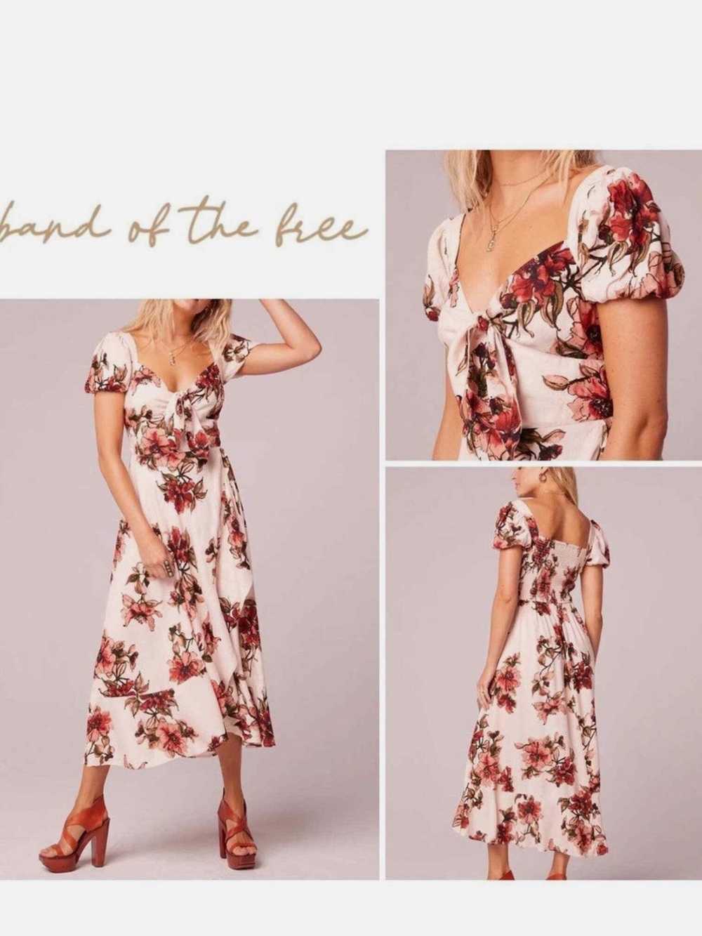 B.O.G Collective Ginger Floral Tie Front Maxi Dres